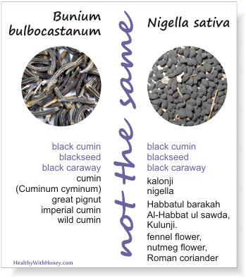 black cumin is used to name two different plants