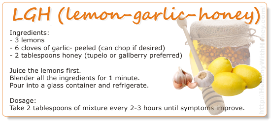 homemade remedy for colds with honey garlic and lemon