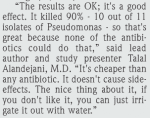 the result of the study regarding effects of honey on mrsa, mssa and pa