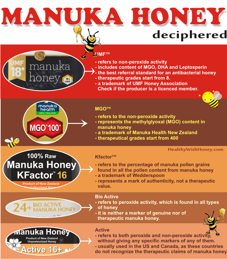 What is the difference between regular, raw, and manuka honey?