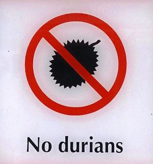 durian fruit is not allowed in some hotels or in the subway