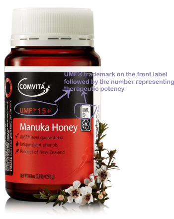 the front label of a manuka honey jar should must have the therapeutic grade