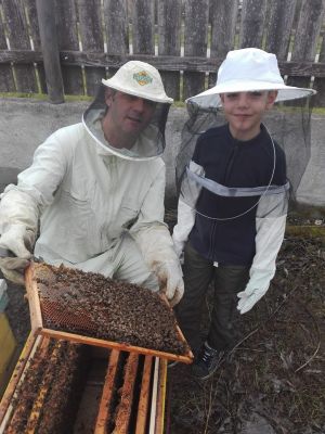 apiary book developer with his son