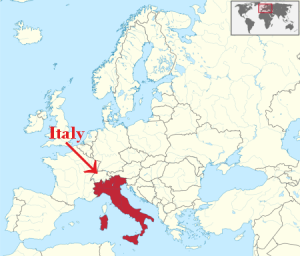 map of Italy in Europe