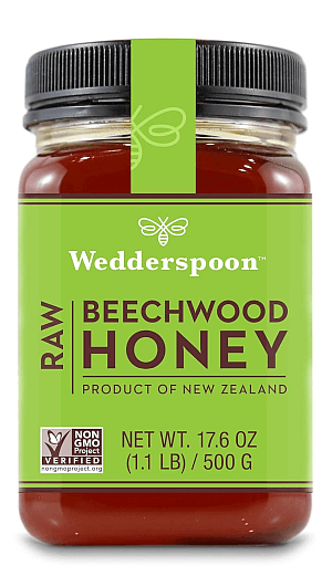 jar of beechwood honey from New Zealand found on Amazon